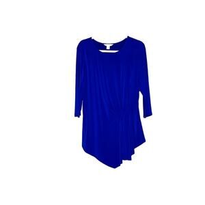London Times women's size large top royal blue career classic, elegant,